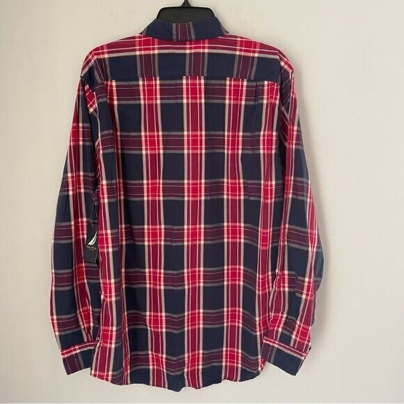 Nautica Men’s Plaid Long Sleeve Button Front Shirt - Picture 3 of 3